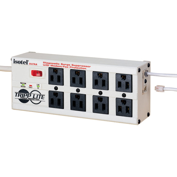 Tripp Lite Isobar Surge Protector Metal RJ11 8 Outlet 12' Cord 3840 Joules