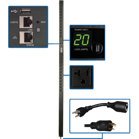 Tripp Lite PDU Monitored 1.9kW 120V, 24 5-15-20R, LX Platform Interface, 70in. 0URM Rackmount Vertical TAA