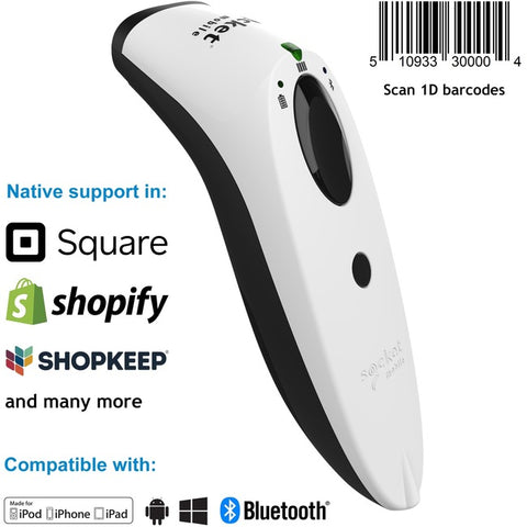 SocketScan® S700, 1D Imager Barcode Scanner, White - SystemsDirect.com