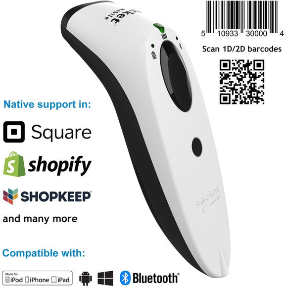 SocketScan® S740, 1D-2D Imager Barcode Scanner, White - SystemsDirect.com