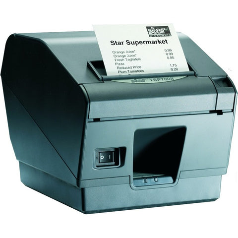 Star Micronics TSP743II Desktop Direct Thermal Printer - Monochrome - Wall Mount - Label Print - Bluetooth - With Cutter - Gray