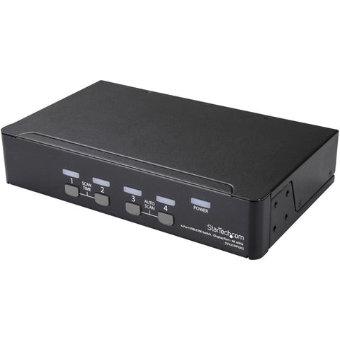 StarTech.com 4 Port DisplayPort KVM Switch - 4K 60Hz - Single Display - UHD DP 1.2 USB KVM Switch with USB 2.0 Hub & Audio - TAA Compliant - SystemsDirect.com