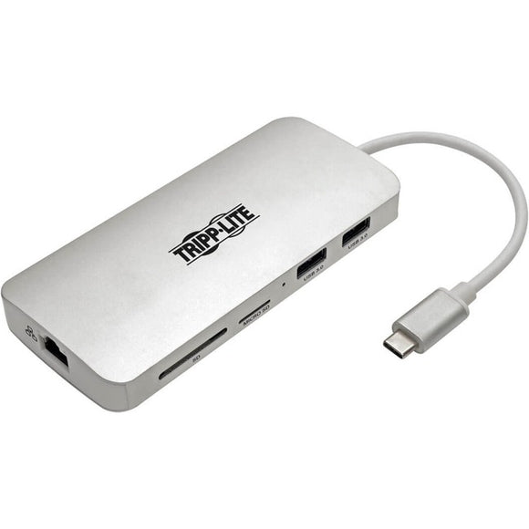 Tripp Lite USB C Docking Station 4k w- USB Hub HDMI SD-Micro SD Gbe Charging, USB Type C, USB-C, USB Type-C