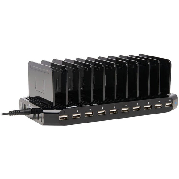 Tripp Lite 10-Port USB Charging Station Hub w Adjustable Storage Tablet - Smartphone - iPad - Iphone 5V 21A 105W