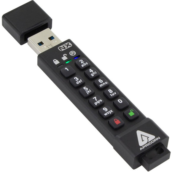 Apricon Aegis Secure Key 3NX: Software-Free 256-Bit AES XTS Encrypted USB 3.1 Flash Key with FIPS 140-2 level 3 validation, Onboard Keypad, and up to 25% Cooler Operating Temperatures. - SystemsDirect.com