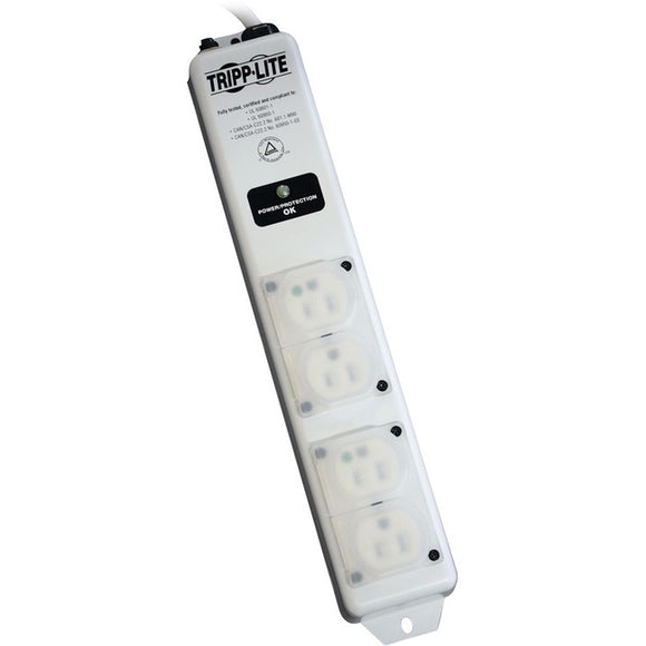 Tripp Lite Safe-IT Surge Protector Power Strip Hospital Medical Antimicrobial 4 Outlet 6' Cord - SystemsDirect.com
