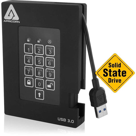 Apricorn Aegis Padlock Fortress A25-3PL256-S2000F 2 TB Solid State Drive - 2.5" External - Black - SystemsDirect.com