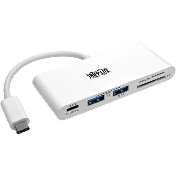 Tripp Lite 2-Port USB-C to USB-A Hub Micro SD & SD-MMC Reader & USB Charging
