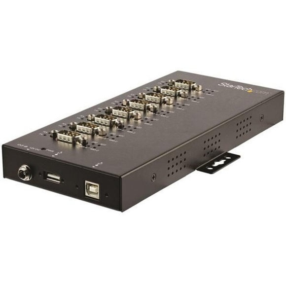StarTech.com USB to RS232-RS485-RS422 8 Port Serial Hub Adapter - Industrial Metal USB 2.0 to DB9 Serial Converter - Din Rail Mountable - SystemsDirect.com