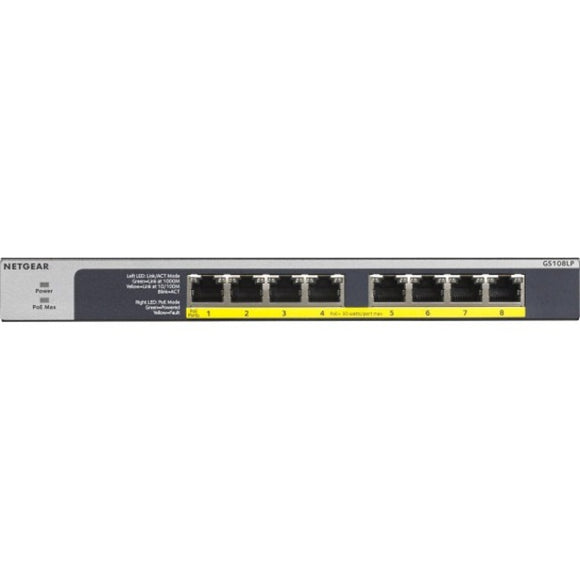 Netgear 8-Port PoE-PoE+ Gigabit Ethernet Unmanaged Switch (GS108LP)