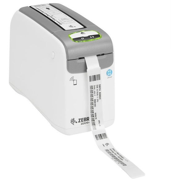 Zebra ZD510-HC Direct Thermal Printer - Monochrome - Portable - Wristband Print - Ethernet - USB - Bluetooth