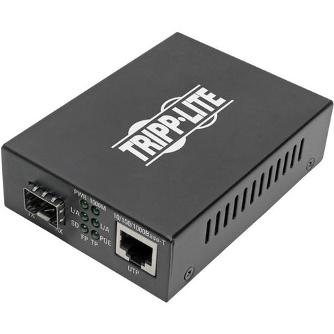 Tripp Lite Gigabit SFP Fiber to Ethernet Media Converter, POE+ - 10-100-1000 Mbps - SystemsDirect.com