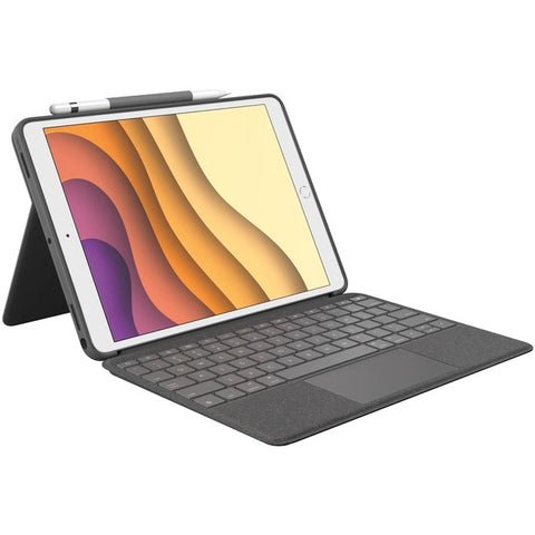 Logitech Combo Touch Keyboard-Cover Case for 10.2" Apple, Logitech iPad (7th Generation) Tablet - Graphite - SystemsDirect.com