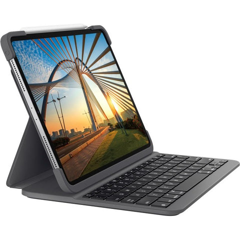 Logitech Slim Folio Pro Keyboard-Cover Case (Folio) for 11" Apple iPad Pro Tablet - Black, Gray