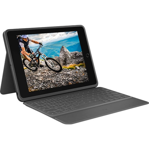Logitech Rugged Folio Keyboard-Cover Case (Folio) Apple, Logitech iPad (7th Generation) Tablet - Graphite - SystemsDirect.com