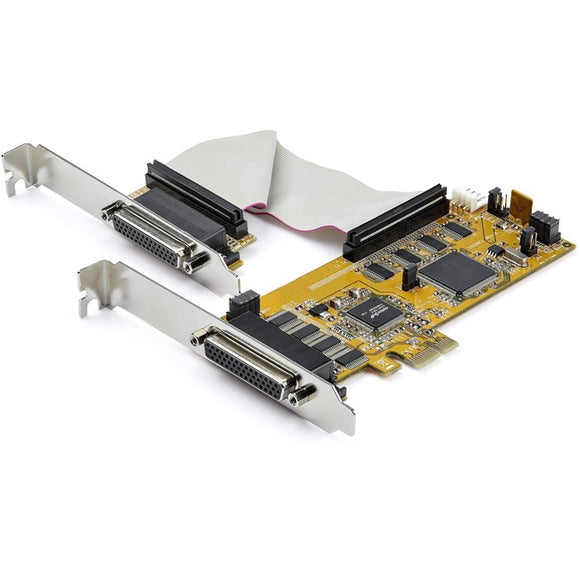 StarTech.com 8-Port PCI Express RS232 Serial Adapter Card -PCIe to Serial DB9 Controller 16C1050 UART - Low Profile - 15kV ESD - Win-Linux