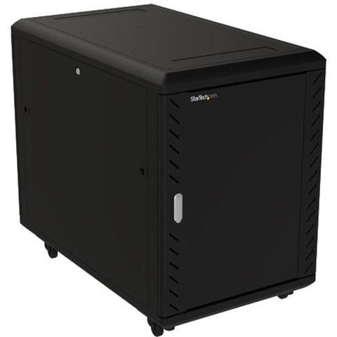 StarTech.com 15U 19" Server Rack Cabinet - 4 Post Adjustable Depth (6-32") Locking Knock Down Enclosure - Mobile w-Glass Door & Casters