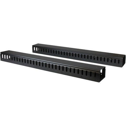 StarTech.com Vertical Cable Organizer with Finger Ducts - Vertical Cable Management Panel - Rack-Mount Cable Raceway - 0U - 6 ft. - SystemsDirect.com