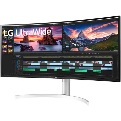 LG Ultrawide 38BN95C-W 38" UW-QHD+ Curved Screen Gaming LCD Monitor - 21:9 - Textured Black, Textured White, Silver