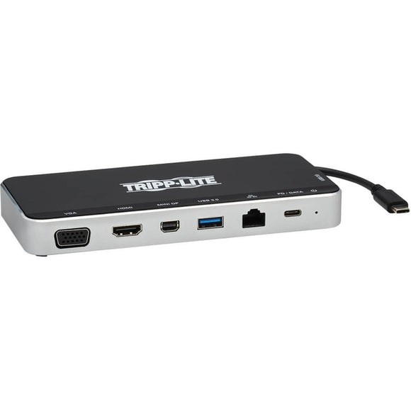 Tripp Lite USB C Docking Station Hub Triple Display 4K HDMI VGA USB A-C Gbe