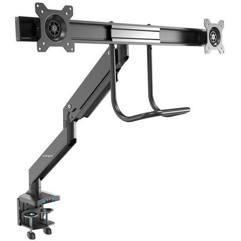 StarTech.com Desk Mount Dual Monitor Arm with USB & Audio - Slim Full Motion Dual Monitor VESA Mount up to 32" Displays - C-Clamp-Grommet - SystemsDirect.com
