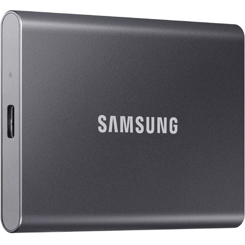 Samsung T7 MU-PC1T0T-AM 1 TB Portable Solid State Drive - External - PCI Express NVMe - Titan Gray