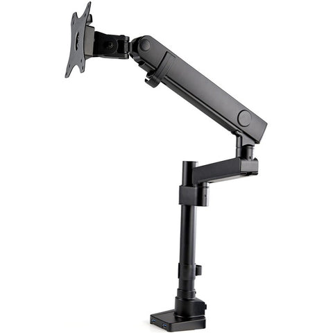 StarTech.com Desk Mount Monitor Arm with 2x USB 3.0 ports - Full Motion Single Monitor Pole Mount up to 8kg VESA Display - C-Clamp-Grommet - SystemsDirect.com