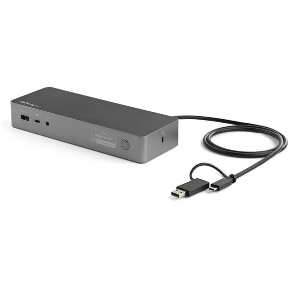 Star Tech.com USB-C & USB-A Dock - Hybrid Universal Laptop Docking Station w- 100W Power Delivery - Dual Monitor 4K 60Hz HDMI & DisplayPort