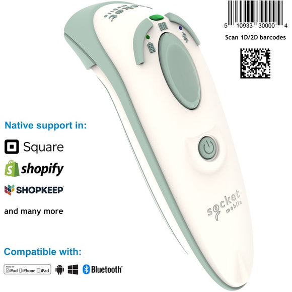 Socket Mobile DuraScan® D755, Ultimate Barcode Scanner for Health Care, White