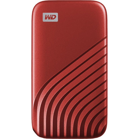 WD My Passport WDBAGF0010BRD-WESN 1 TB Portable Solid State Drive - External - Red