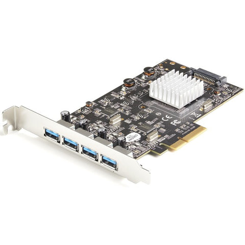 StarTech.com 4-Port USB PCIe Card - 10Gbps USB 3.1-3.2 Gen 2 Type-A PCI Express Expansion Card - 2 Controllers - 4xUSB - Windows-Mac-Linux - SystemsDirect.com