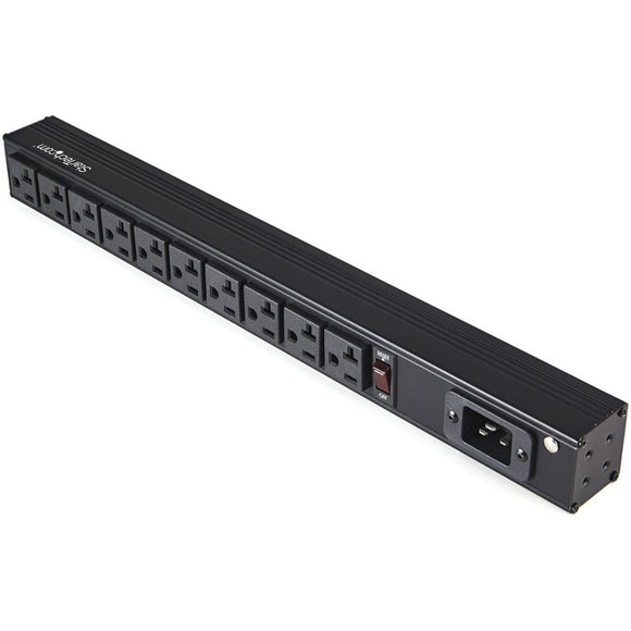 StarTech.com 10 Outlet Rack Mount Power Strip 125V-16 Amp, 1U Horizontal 19