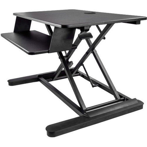 StarTech.com Corner Sit Stand Desk Converter with Keyboard Tray, Large Surface 35