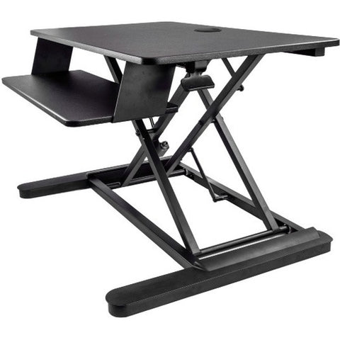 StarTech.com Corner Sit Stand Desk Converter with Keyboard Tray, Large Surface 35"x21" , Height Adjustable Ergonomic Tabletop Standing Desk