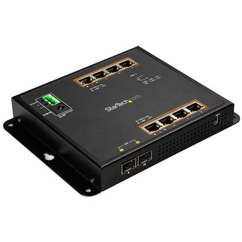 StarTech.com Industrial 8 Port Gigabit PoE+ Switch w-2 SFP MSA Slots 30W Layer-L2 Switch Managed Ethernet Network Switch IP-30--40C to 75C