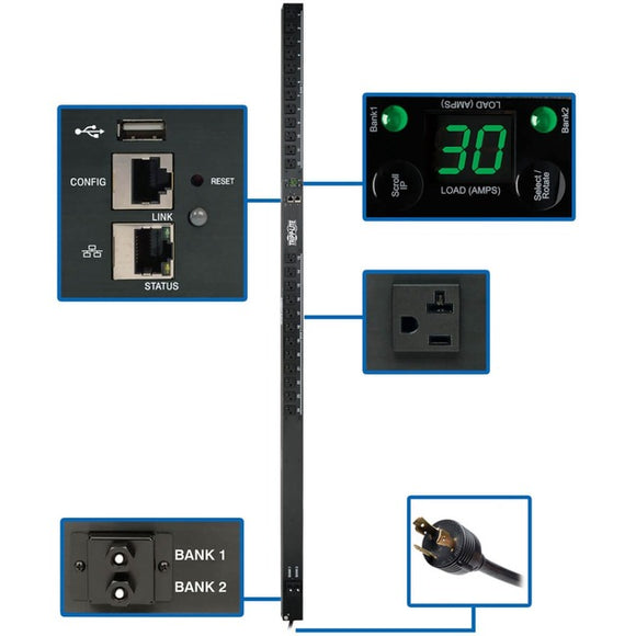 Tripp Lite PDU Monitored 2.9kW 120V 24 5-15-20R 30A LX Platform 0URM TAA