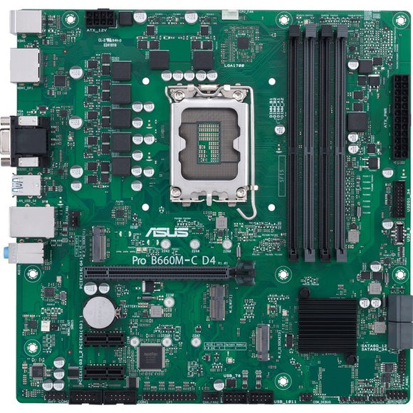 Asus B660M-C D4-CSM Desktop Motherboard - Intel Chipset - Socket LGA-1700 - Intel Optane Memory Ready - Micro ATX