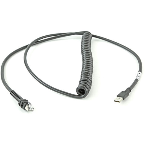 Zebra Cable - Shielded USB: Series A, 9ft. (2.8m), Coiled, BC1.2 (High Current), -30°C