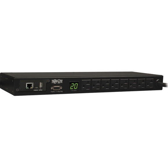 Tripp Lite PDU Monitored 120V 20A 5-15-20R 8 Outlet L5-20P Horizontal 1URM TAA - SystemsDirect.com