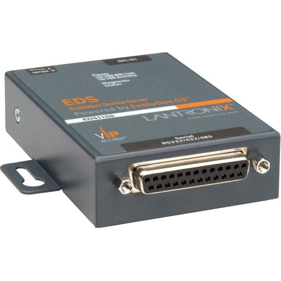 Lantronix One Port Secure Serial (RS232- RS422- RS485) to IP Ethernet Device Server; Up to 256-bit AES encryption; SSH-SSL-TLS Enterprise Security with PKI; International 110-240 VAC - SystemsDirect.com