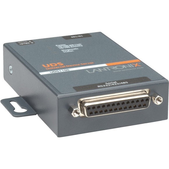 Lantronix UDS1100 - One Port Serial (RS232- RS422- RS485) to IP Ethernet Device Server - UL864, US Domestic 110VAC - SystemsDirect.com