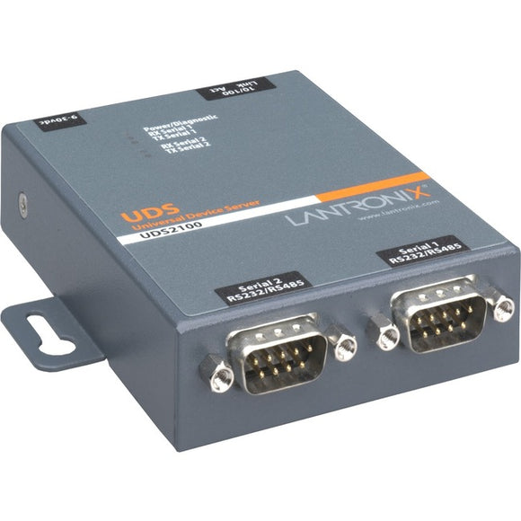 Lantronix 2 Port Serial (RS232- RS422- RS485) to IP Ethernet Device Server - US Domestic 110 VAC - SystemsDirect.com