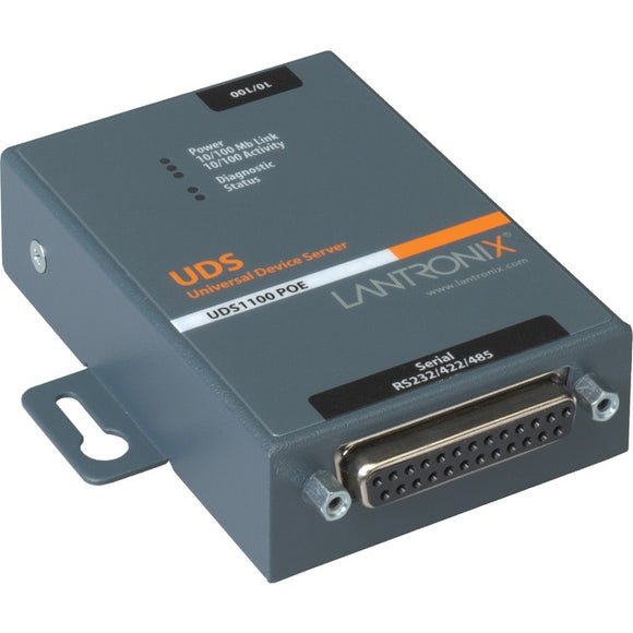 Lantronix One Port Serial (RS232- RS422- RS485) to IP Ethernet Device Server with Power Over Ethernet (PoE) - SystemsDirect.com