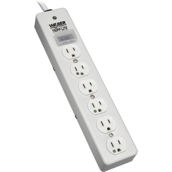 Tripp Lite Surge Protector Power Strip Medical Hospital RT Angle Plug 6 Outlet 6' Cord - SystemsDirect.com