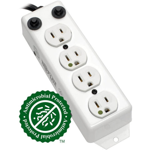 Tripp Lite Safe-IT Power Strip Hospital Medical Antimicrobial 4 Outlet UL1363A 3'-10' Coiled Cord - SystemsDirect.com