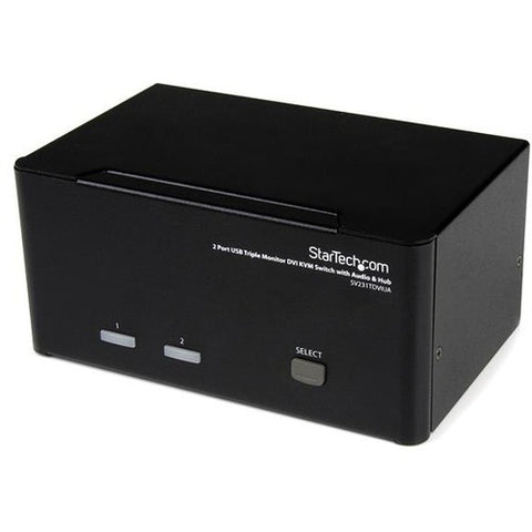 StarTech.com 2 Port Triple Monitor DVI USB KVM Switch with Audio & USB 2.0 Hub - SystemsDirect.com
