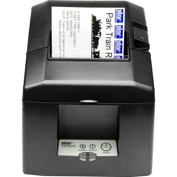 Star Micronics TSP654II Direct Thermal Printer - Monochrome - Wall Mount - Receipt Print - Serial - With Cutter - Gray