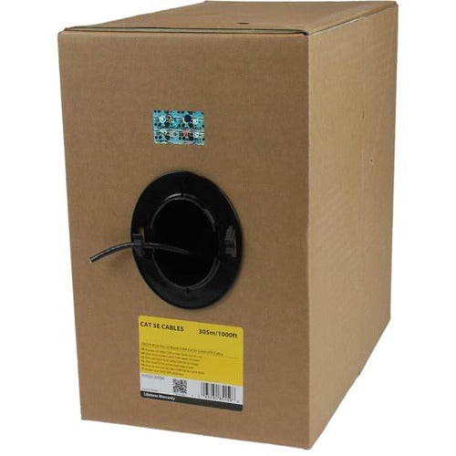 StarTech.com 1000 ft Bulk Roll of Black CMR Cat5e Solid UTP Riser Cable - SystemsDirect.com