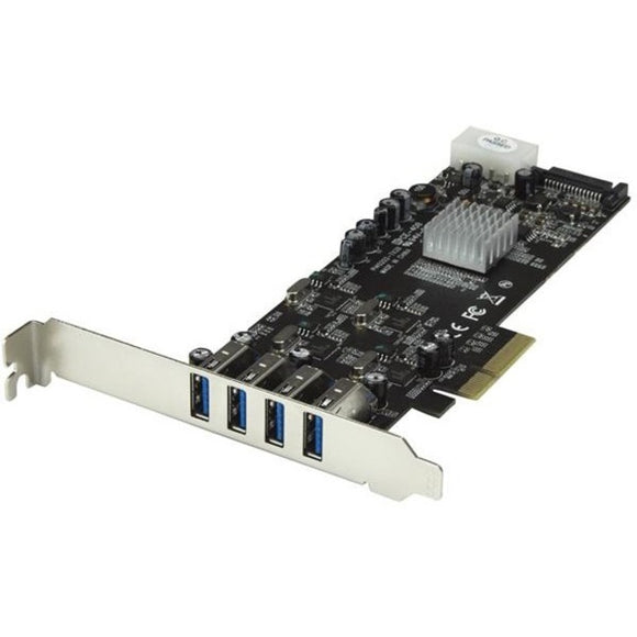 StarTech.com 4 Port PCI Express (PCIe) SuperSpeed USB 3.0 Card Adapter w- 4 Dedicated 5Gbps Channels - UASP - SATA-LP4 Power