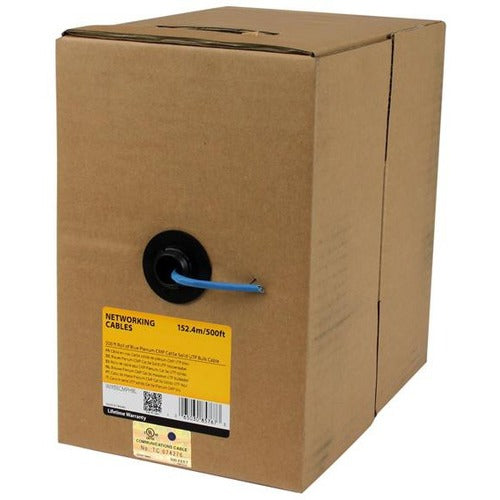 StarTech.com 500 ft Roll of Blue Plenum CMP Cat5e Solid UTP Bulk Cable - SystemsDirect.com